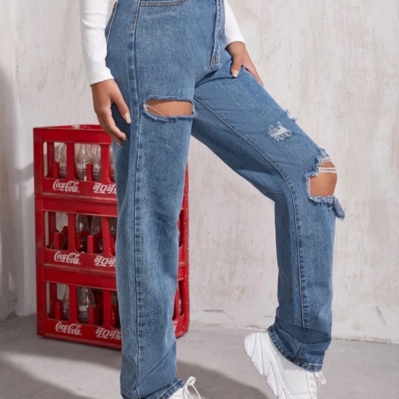 High waist ripped boyfriend jeans - Picture 5 of 7